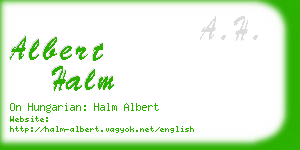 albert halm business card